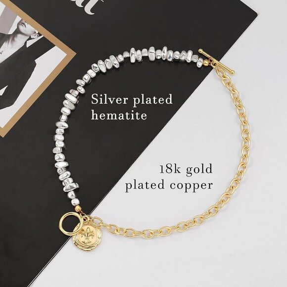 ⭐Women 18k Gold Chain Layerd Coin Charm Toggle Bracelet Cubic Zirconia Jewelry - Picture 7 of 7